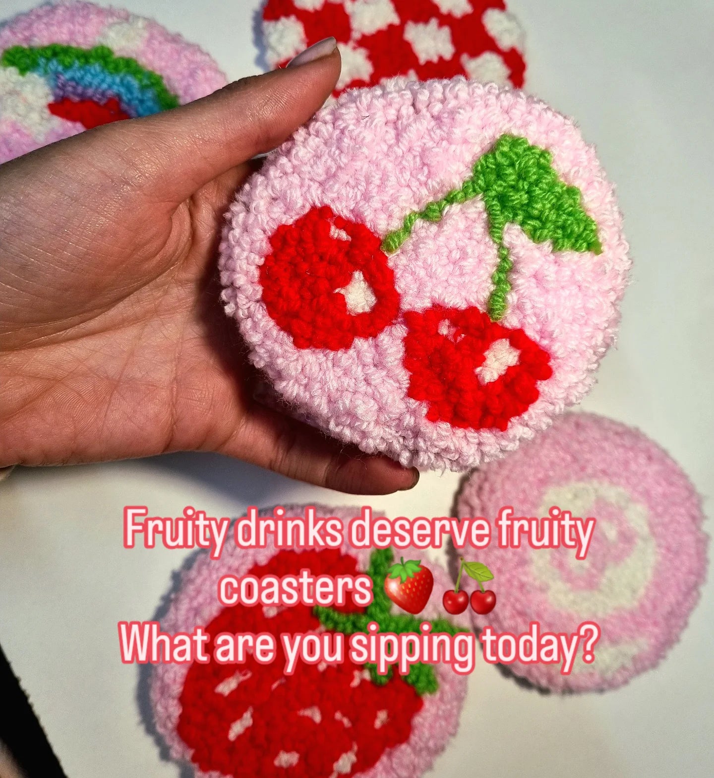 Punch needle coasters