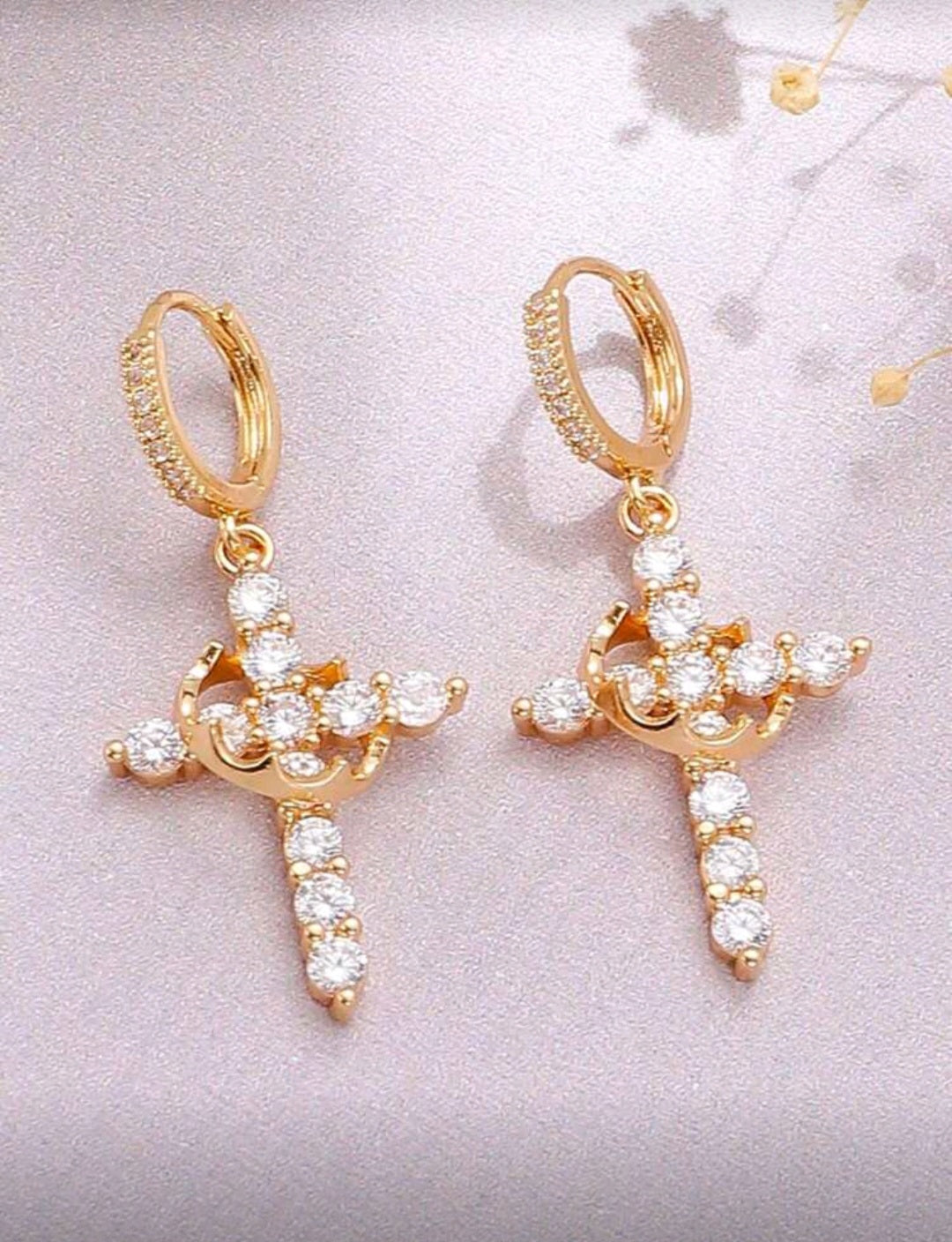 Rotating Cross Hoop Earrings – Faith-Inspired Jewelry (Silver & Gold)