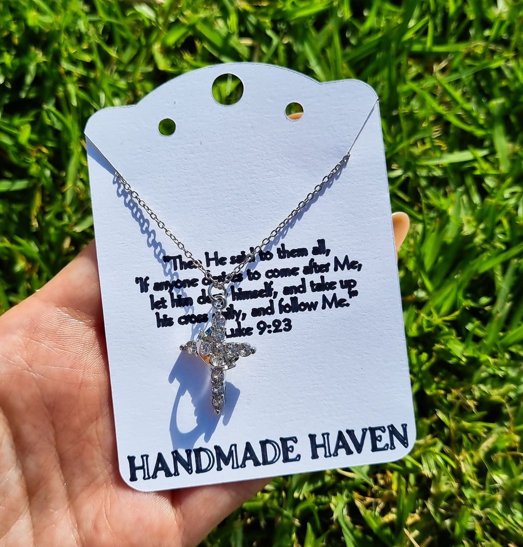 Cross Necklace with rotating crown