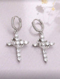 Rotating Cross Hoop Earrings – Faith-Inspired Jewelry (Silver & Gold)