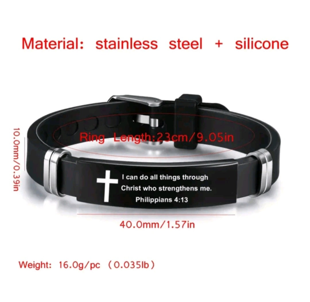 Men Bracelet with bible scripture