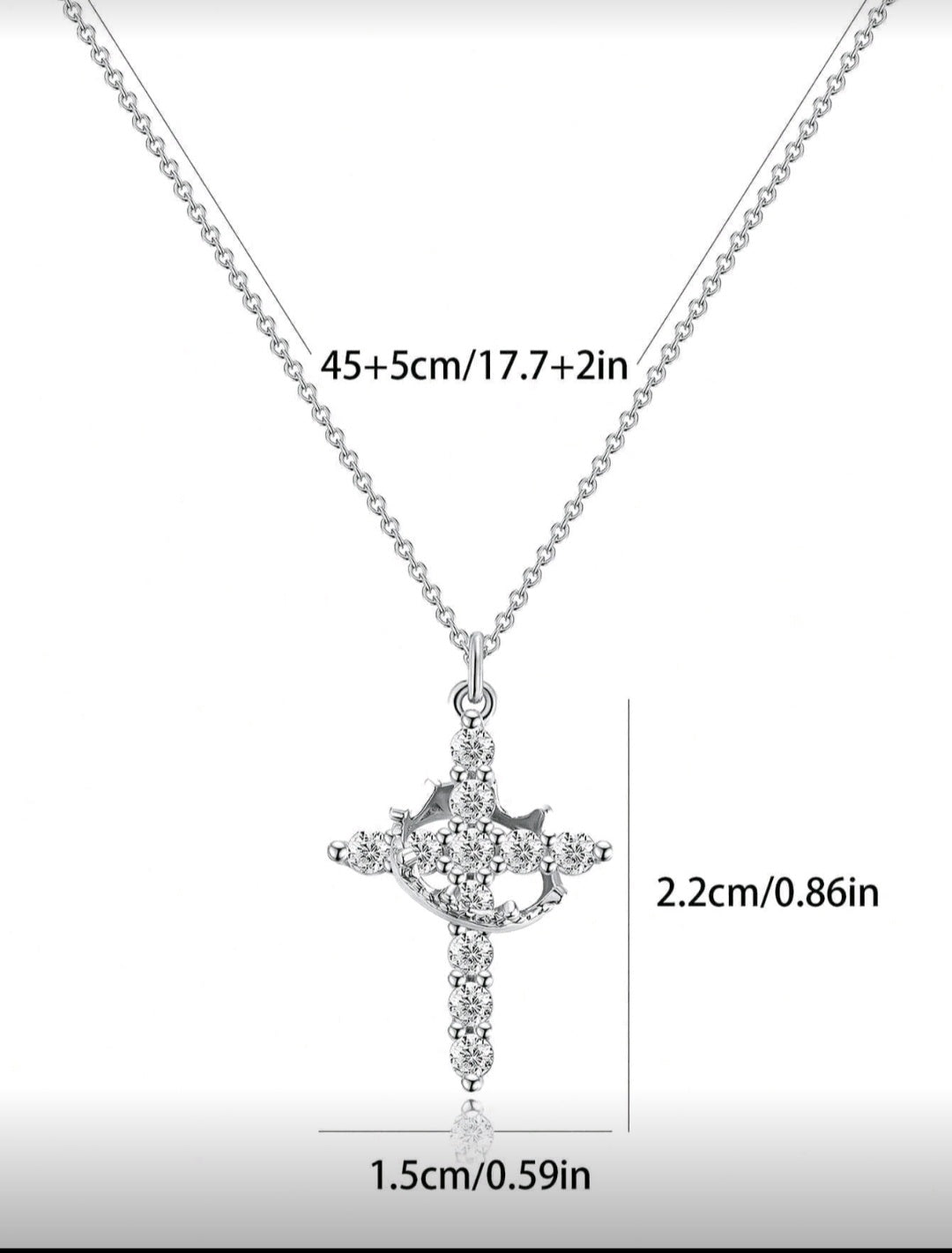 Cross Necklace with rotating crown