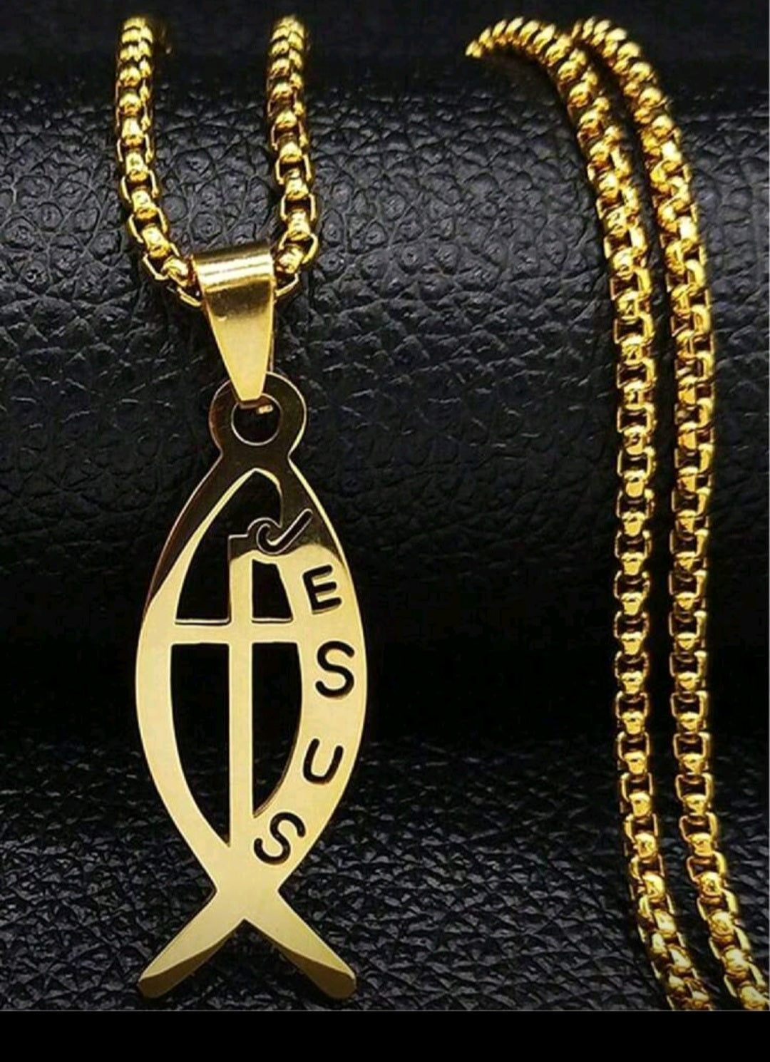 Men’s Jesus Fish Necklace – Stainless Steel Christian Faith Pendant