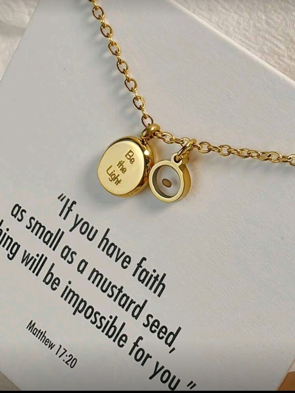 Be the light - mustard seed Necklace