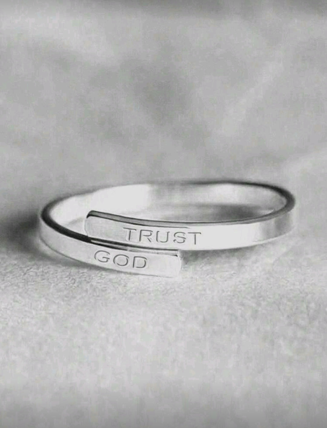 “Trust God” Silver Ring – Faith-Inspired Jewelry for Women