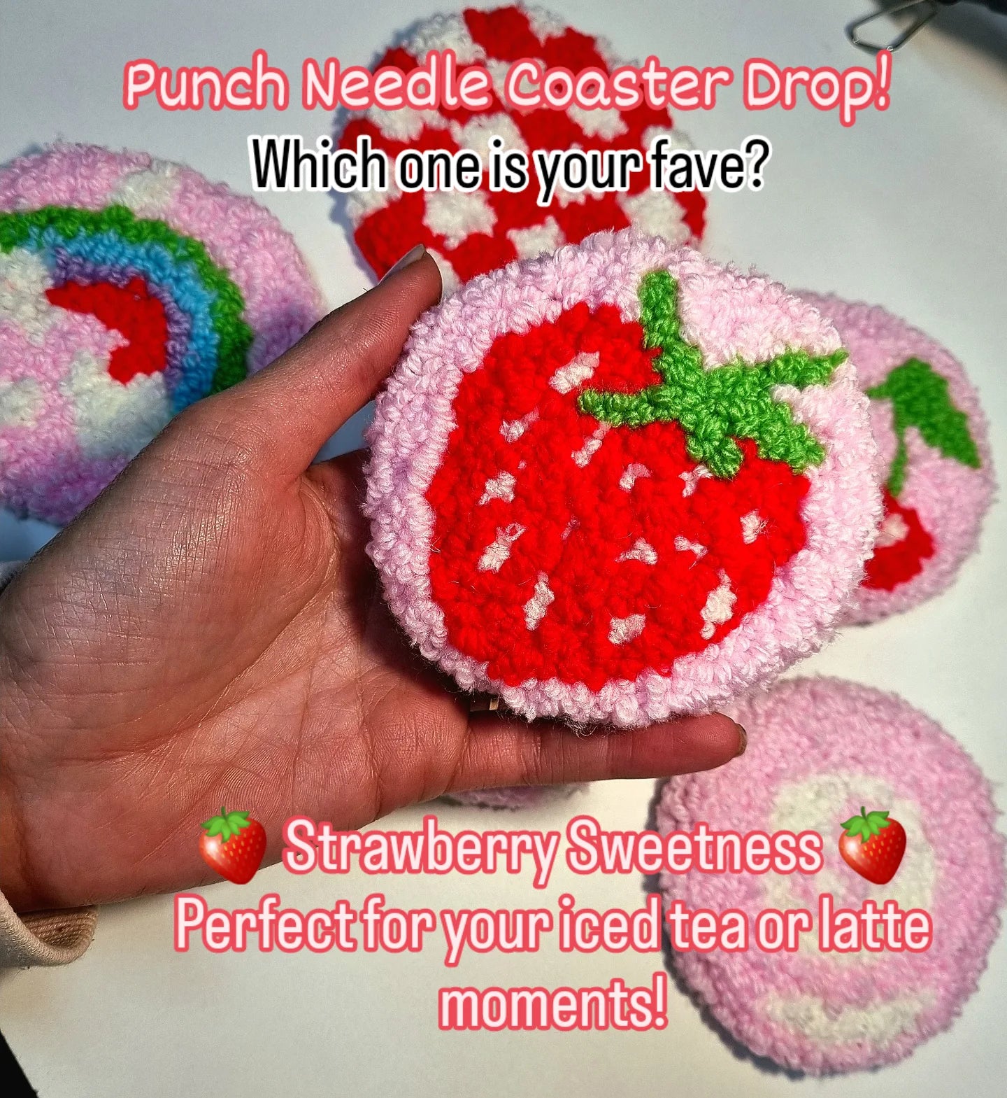 Punch needle coasters